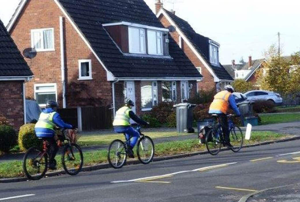 Cheshire school pupils on a cycling course