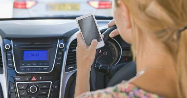 Mobile phone driving female